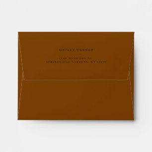 Elegant Chocolate Brown Return Address Envelope