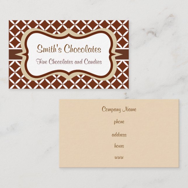 Elegant Chocolate Business Card (Front/Back)