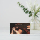 Elegant Chocolate Swirl Cream Brown Profile Business Card (Standing Front)