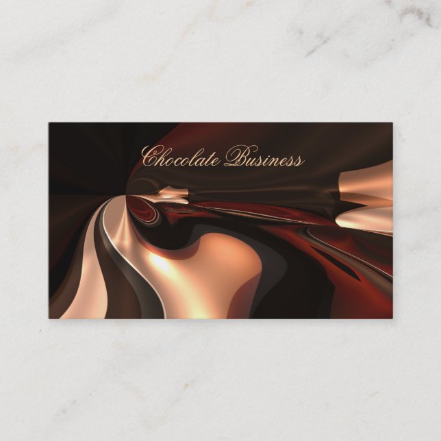 Elegant Chocolate Swirl Cream Brown Profile Business Card (Front)