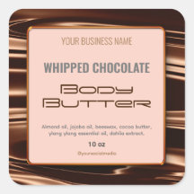 Elegant Chocolate Waves Copper Frame Product Label