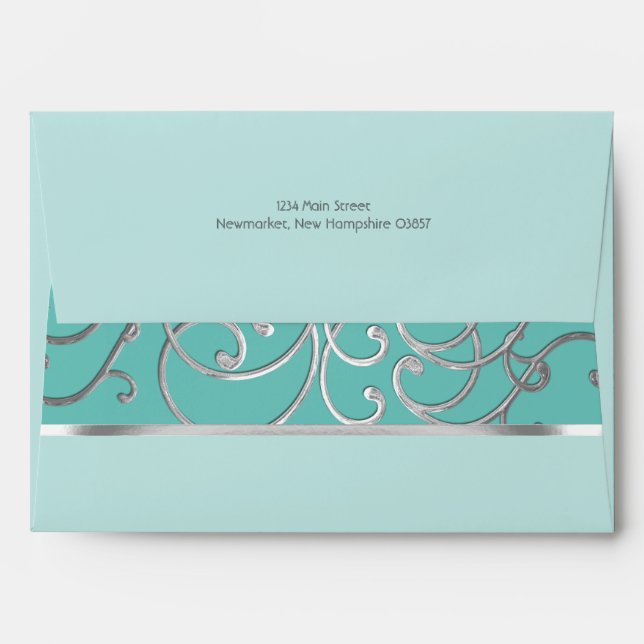 Elegant Choose Colours Silver Filigree Envelope (Back (Top Flap))