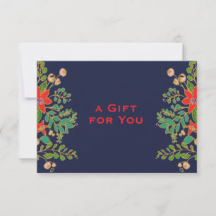 Elegant Christas Poinsettias Gift Certificate Invitation