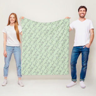 Elegant Christian BLESS THE LORD Pale Green Fleece Blanket