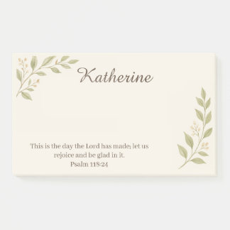 Elegant Christian Botanical Sticky Notes 10"x6"