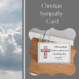 Elegant Christian Condolence KJV Bible Sympathy  Card