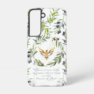 Elegant Christian Olive Gold Dove Scripture Samsung Galaxy Case