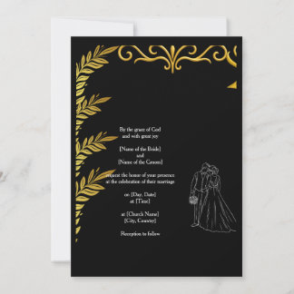 Elegant Christian Wedding Invitation | Gold Floral