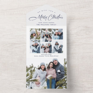 Elegant Christmas 7 Photo Greeting Holiday Card