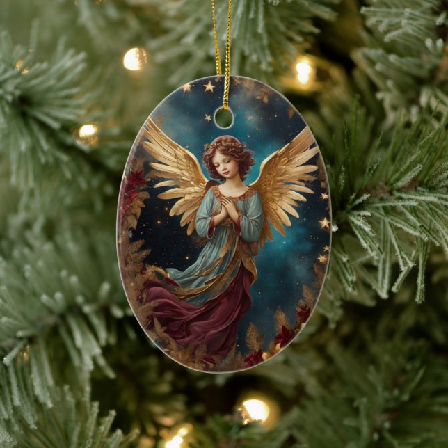 Elegant Christmas Angel Ceramic Ornament (Tree)