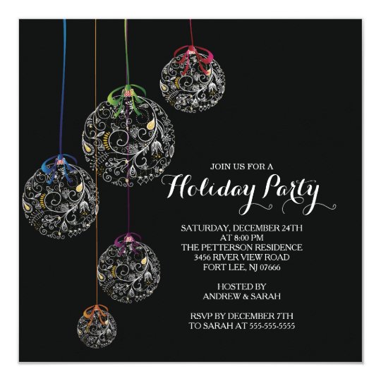 Elegant Christmas Ball Holiday Party Invitation