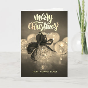 Elegant Christmas Ball Ornament Holiday Card