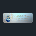Elegant Christmas Ball ,Sparkle,Blue Return Address Label<br><div class="desc">Christmas ball and sparkle on blue background. An elegant and sophisticated designe.Costumize with your name and address.</div>