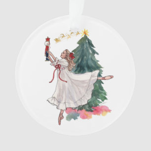 Elegant Christmas Ballet Girl with Nutcracker Ornament