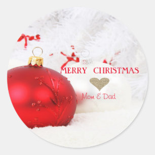 Elegant Christmas Balls.Branches Classic Round Sticker