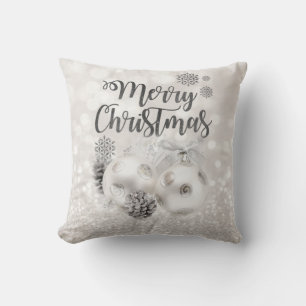 Elegant,Christmas Balls ,Glittery Bokeh Cushion