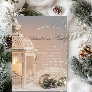 Elegant Christmas Balls,Lantern Christmas Party  Invitation