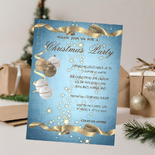 Elegant Christmas Balls,Sparkle,Christmas Party Invitation