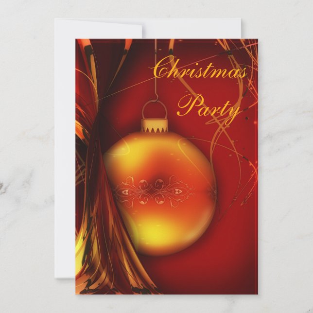 Elegant Christmas Bauble Bauble Double Sided Invitation (Front)