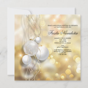 Elegant Christmas Baubles Christmas Party Invitation