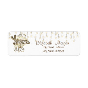 Elegant ,Christmas Bell ,Christmas Lights Return Address Label