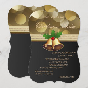 Elegant Christmas Bells,Christmas Party Invitation