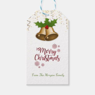 Elegant,Christmas Bells, Confetti Gift Tags