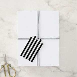 Elegant Christmas black and White Striped Gift Tags