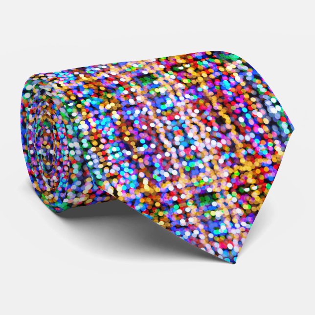 Elegant Christmas Bokeh Pattern Tie (Rolled)