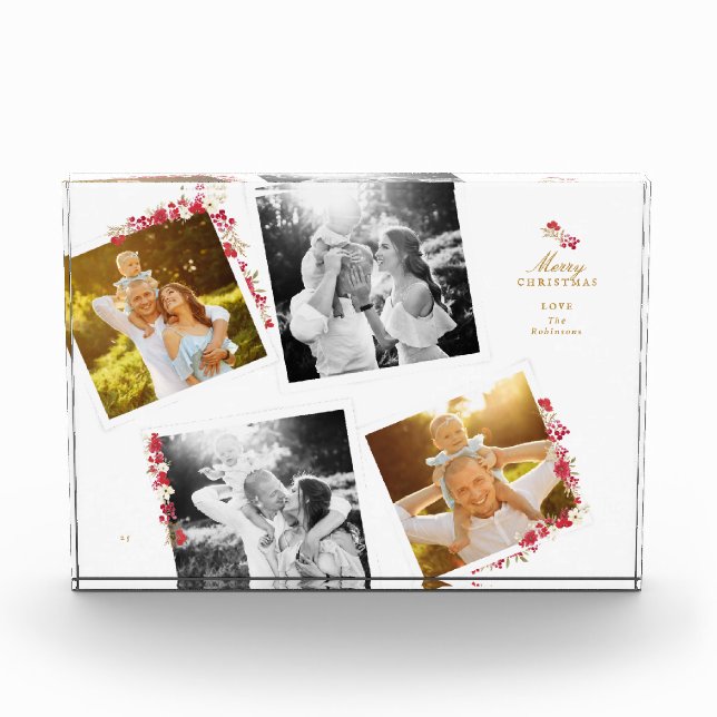 elegant christmas botanical collage photo frames block (Front)