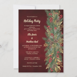 Elegant Christmas Botanical Holiday Party Invitation
