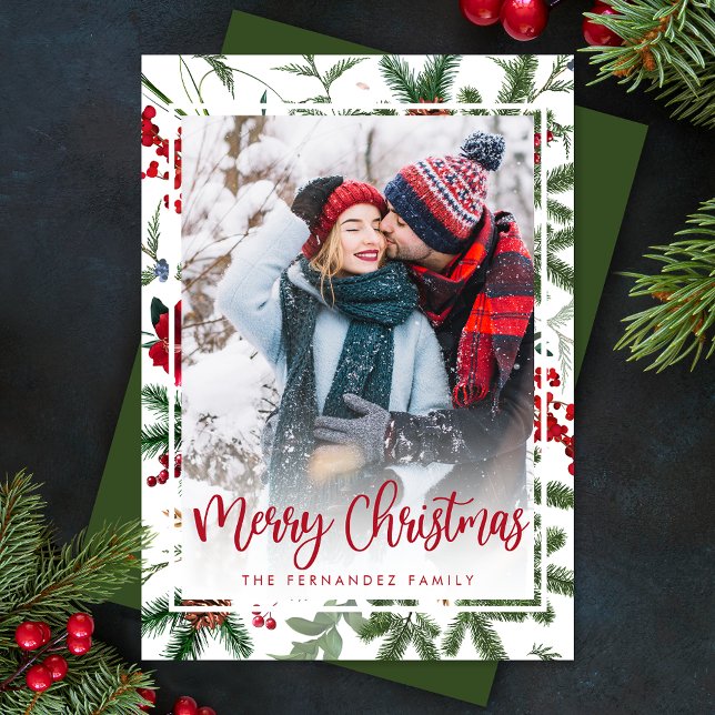 Elegant Christmas Botanical Photo Modern Holiday (Creator Uploaded)