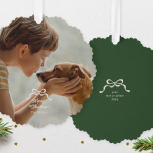 Elegant Christmas Bows Photo Ornament