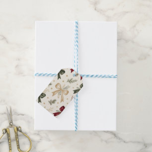 Elegant Christmas Bows Wrapping Paper   Luxury Hol Gift Tags