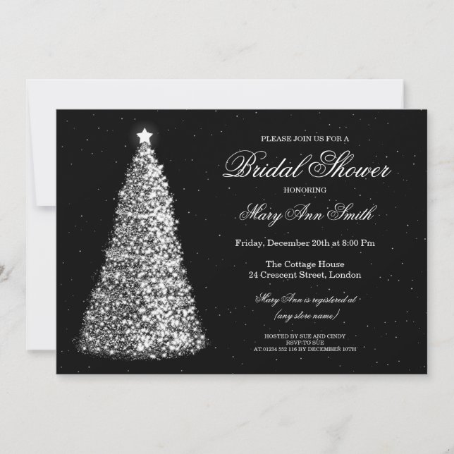 Elegant Christmas Bridal Shower Invitation (Front)