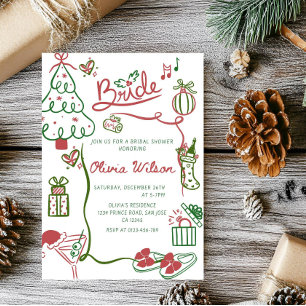 Elegant Christmas Bridal Shower Party Invitation
