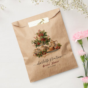 Elegant Christmas Bridal Shower Tea Time Party Favour Bag