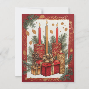 Elegant Christmas Candle and Gift Card