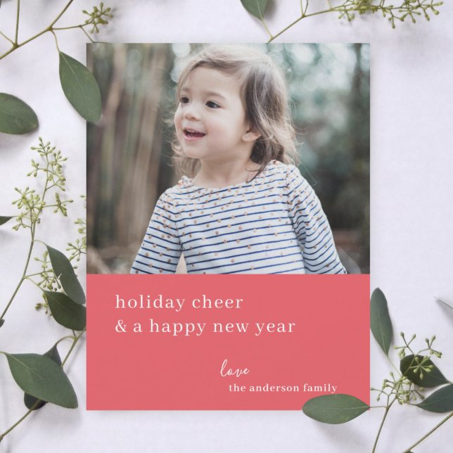 Elegant Christmas Card | Red Holiday Photo Cards (Personalize your holiday photo card for a simple sophisticated look)