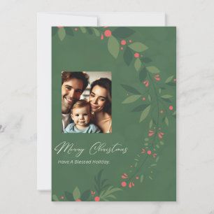 Elegant Christmas Card with Festive Greenery Desig