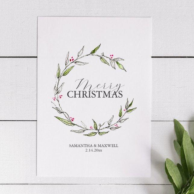 Elegant Christmas Cards Hand Painted Art (Botanical Christmas card features unique art by Victoria Grigaliunas of Do Tell A Belle)