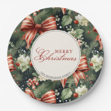 Elegant Christmas Cheer Candy Cane Bows Custom