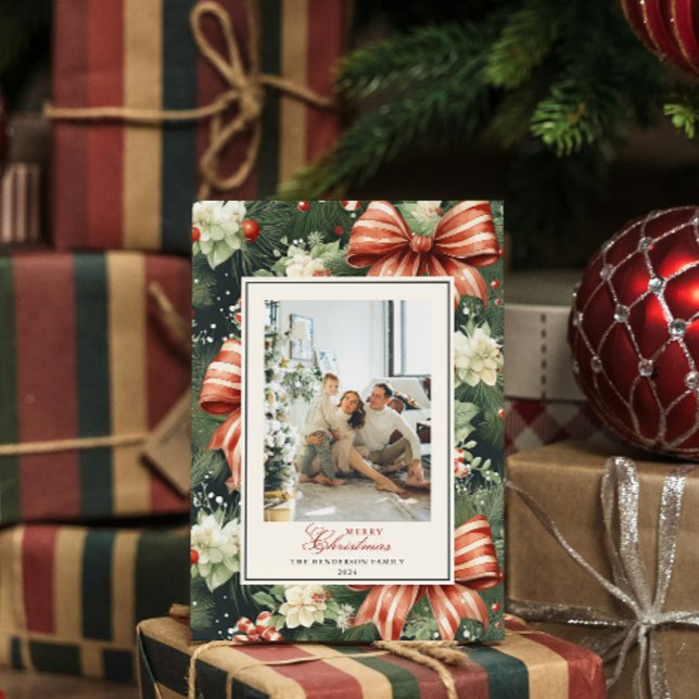 Elegant Christmas Cheer Personalised Holiday Card (Creator Uploaded)