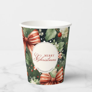 Elegant Christmas Cheer Personalised Paper Cups
