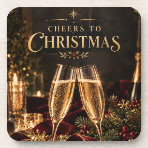 Elegant Christmas Cheers to Christmas Champagne Coaster