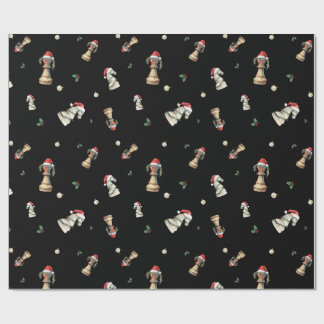 Elegant Christmas Chess Wrapping Paper Sheets