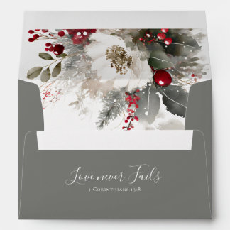 Elegant Christmas Christian Bible Wedding Silver Envelope