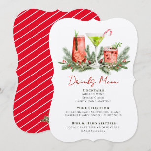 Elegant Christmas Cocktail Party Festive Drinks Menu