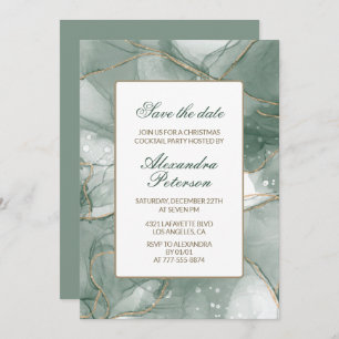 Elegant Christmas Cocktail Party Save the date Invitation