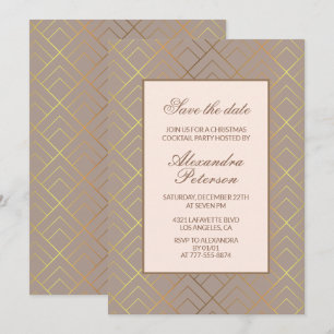 Elegant Christmas Cocktail Party Save the date Invitation